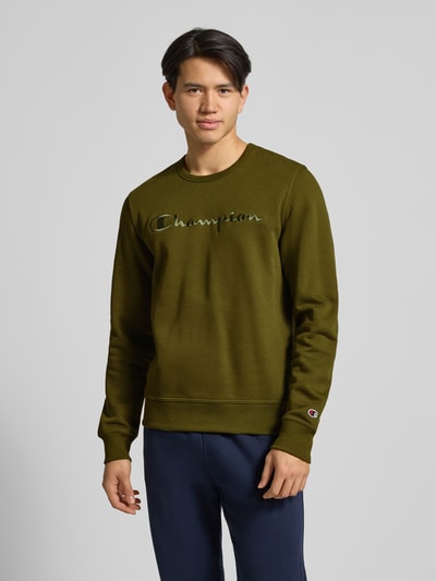 CHAMPION Sweatshirt met labelstitching en ronde hals Groen - 4