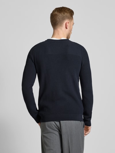 JOOP! Jeans Strickpullover mit Rundhalsausschnitt Modell 'Svante' Marine 5