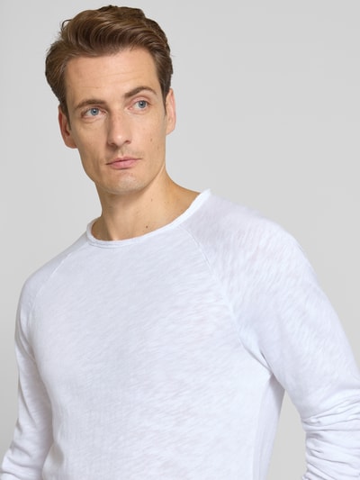 American Vintage Shirt met lange mouwen en ronde hals, model 'SONOMA' Wit - 3