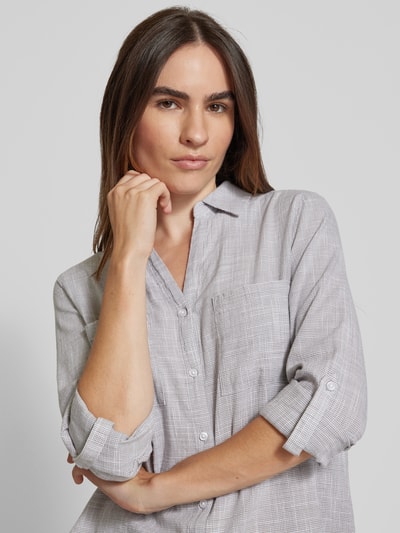 Tom Tailor Regular Fit Bluse mit Brusttaschen Hellgrau 3