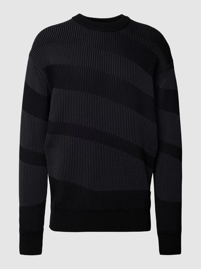 BOSS Orange Strickpullover im Colour-Blocking-Design Modell 'Arace' Black 2