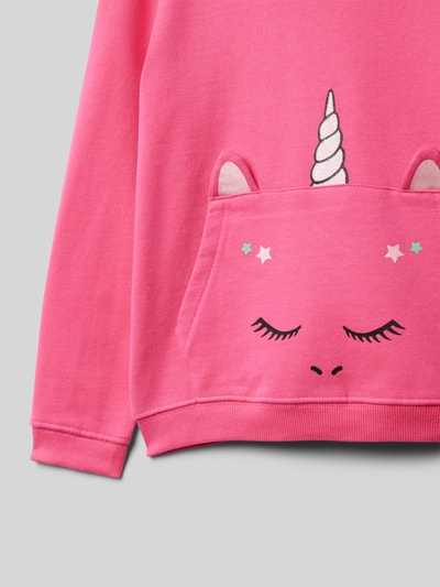 Blue Seven Loose Fit Hoodie mit Känguru-Tasche Pink 2