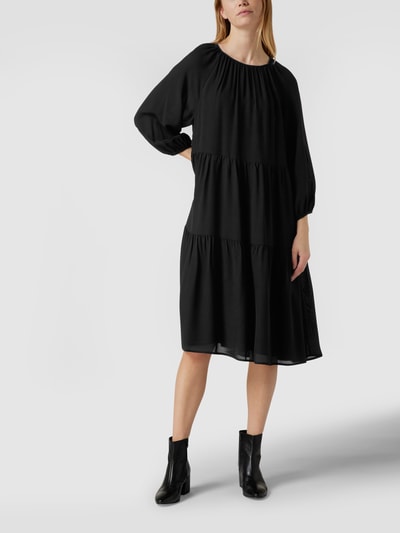 Drykorn Sukienka midi z wiskozy model ‘Tiia’ Czarny 4