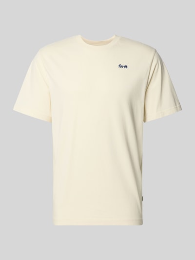 Forét T-Shirt aus Escorial Wolle mit Logo-Stitching Modell 'FIN' Offwhite 2