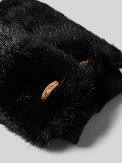 Barts Rękawiczki z detalem z logo model ‘Fur Mitts’ Czarny 2