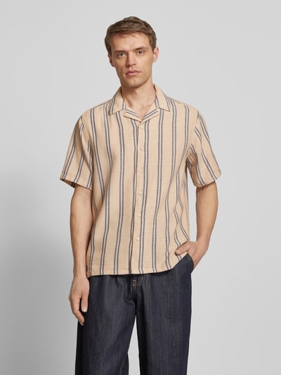 Only & Sons Regular fit vrijetijdsoverhemd met reverskraag, model 'TREV' Beige - 4