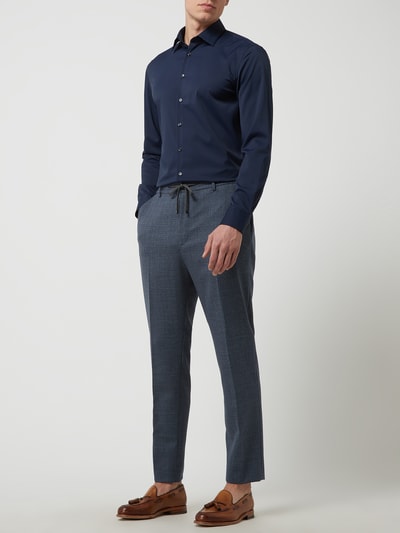 Jake*s Slim Fit Regular Fit Business-Hemd mit Kentkragen Marine 1