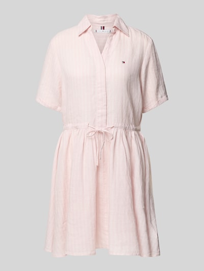 Tommy Hilfiger Ausgestelltes Hemdblusenkleid aus reinem Leinen Rosa 2