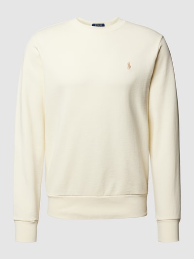 Polo Ralph Lauren Sweatshirt in effen design met labelstitching Zand - 2