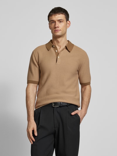 Scotch & Soda Regular fit poloshirt met structuurmotief Beige - 4