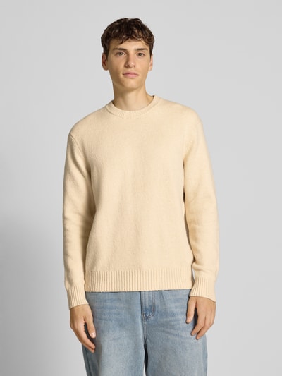 Only & Sons Relaxed Fit Pullover aus Baumwoll-Mix mit Woll-Anteil Modell 'JAMES' Offwhite 4