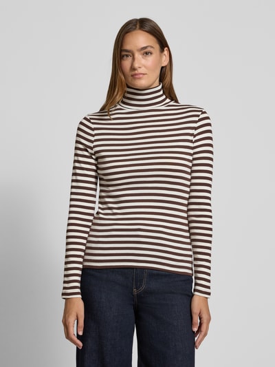 s.Oliver RED LABEL Regular Fit Langarmshirt mit Turtleneck Dunkelbraun 4