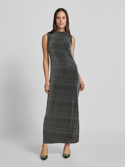 Selected Femme Maxi-jurk met boothals, model 'ANITA' Zwart - 4