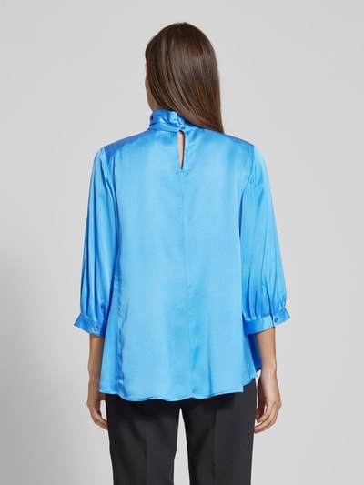 Milano Italy Regular fit blouse met opstaande kraag Blauw - 5