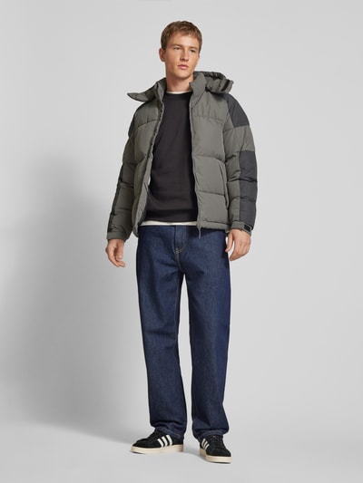 Jack & Jones Kurtka pikowana z kapturem model ‘AERO’ Średnioszary 1