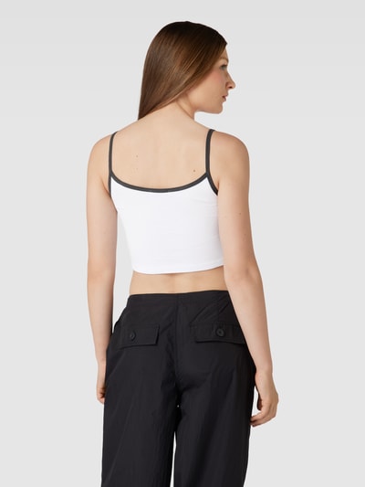 Review Crop Top mit Kontrastbesatz Weiss 5