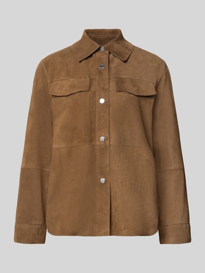 MAX&Co. Regular Fit Lederjacke aus echtem Ziegenleder Modell 'STALLO' Hazel 2