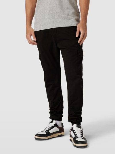 URBAN CLASSICS Joggingbroek met cargozakken in effen design Zwart - 4