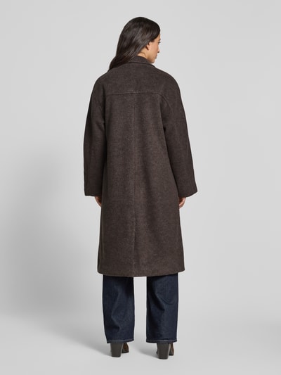 VERO MODA Płaszcz o kroju regular fit z kołnierzem z połami model ‘LELEA’ Czekoladowy 5