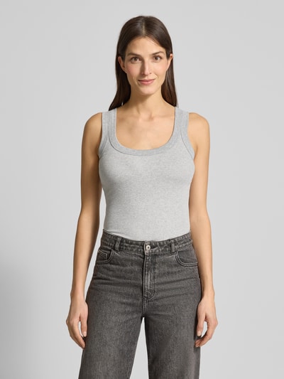 Marc Cain Tanktop met geribde ronde hals Lichtgrijs - 4