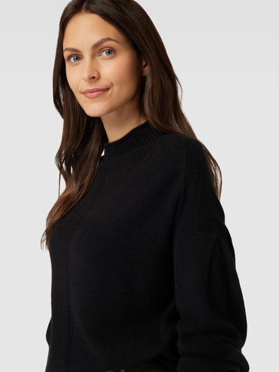 Esprit Sweter z dzianiny z fakturowanym wzorem Czarny 3