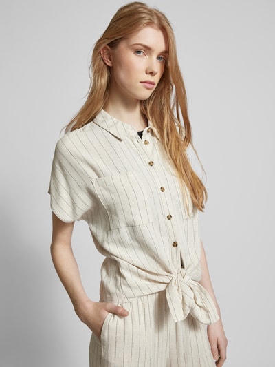 Pieces Blouse met knoopdetail, model 'VINSTY' Beige - 3