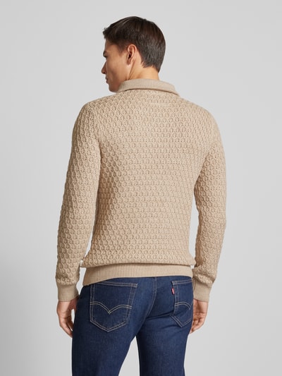 Jack & Jones Premium Sweter z dzianiny z krótkim zamkiem błyskawicznym model ‘BLUNORTH’ Złamany biały 5