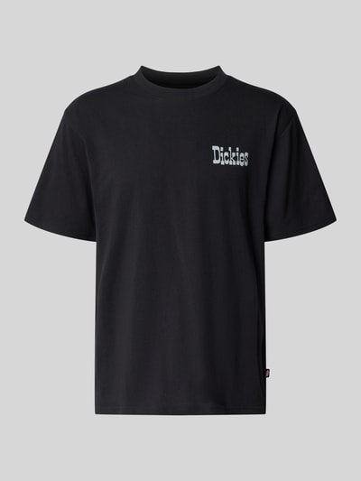 Produktfoto, schwarzes T-Shirt mit Logo Modell 'VERNAL' von Dickies aus reiner Baumwolle, Relaxed Fit, Rundhalsausschnitt, glatte Textur