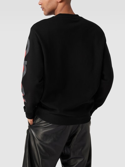 HUGO Sweatshirt mit Label-Print Modell 'Deronese' Black 5