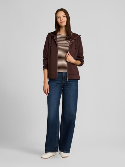 Tom Tailor Regular Fit Sweatjacke mit Viskose-Anteil Dunkelbraun 1