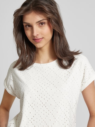 Vero Moda Relaxed Fit T-Shirt mit Lochspitze Modell 'TASSA' Weiss 3