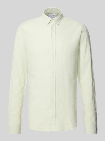 Lindbergh Regular Fit Freizeithemd aus Leinen-Baumwoll-Mix Mint 2