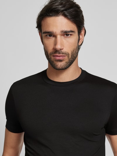 Emporio Armani T-Shirt mit geripptem Rundhalsausschnitt Black 3