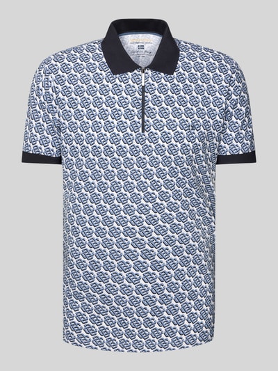 Christian Berg Men Koszulka polo z krótkim zamkiem błyskawicznym Jeansowy niebieski 2