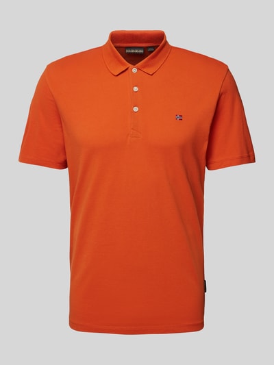 Napapijri Slim Fit Poloshirt mit Logo-Stitching Modell 'EALIS' Orange 2