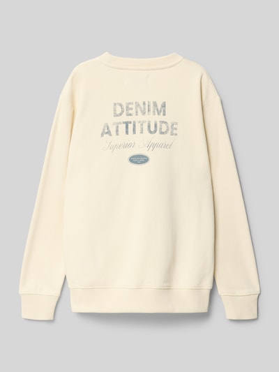JACK & JONES Sweatshirt met Labelprint Model 'DOVER' Offwhite - 3