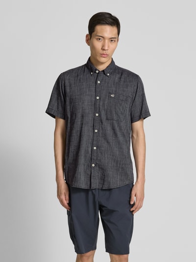 camel active Regular Fit Freizeithemd mit Button-Down-Kragen Modell 'Yarn' Marine 4