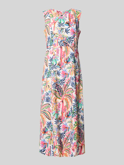 Milano Italy relaxed fit midi-jurk met florale all-over print Oranje - 1