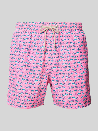 MC2 Saint Barth Badeshorts mit Allover-Motiv-Print Modell 'LIGHTING' Pink 1