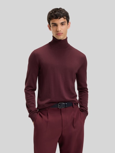 HUGO Regular fit coltrui van merinowol, model 'SAN THOMAS' Bordeaux - 4
