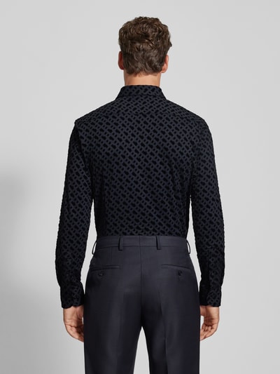 BOSS Slim fit zakelijk overhemd met kentkraag, model 'Hank' Zwart - 5