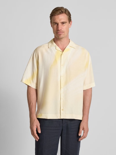 BOSS Orange Relaxed Fit Hemd aus Lyocell-Leinen-Mix Modell 'LAPISY' Gelb 4