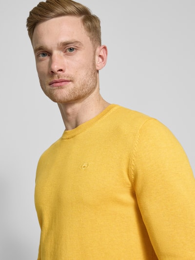 Tom Tailor Regular Fit Strickpullover aus reiner Baumwolle Gelb 3