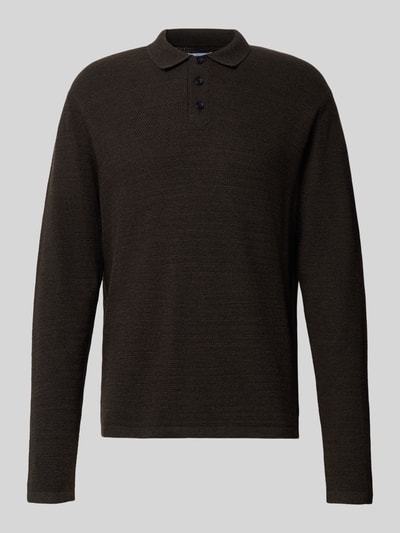 Jack & Jones Gebreide pullover met kentkraag Donkerbruin - 2