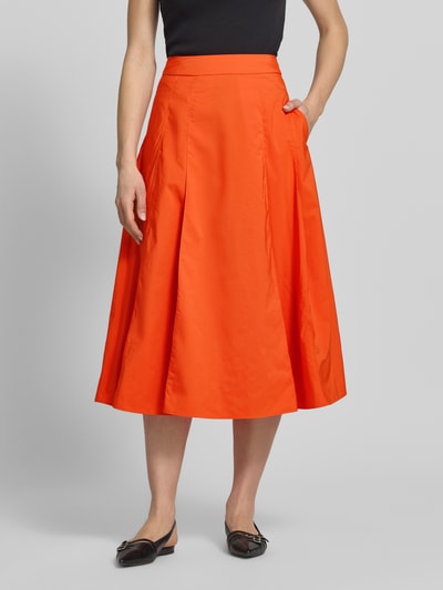 Essentiel Antwerp Ausgestellter Midi-Rock mit verdecktem Reißverschluss Modell 'JAELYN' Orange 4