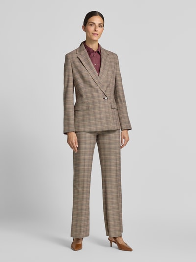 Jake*s Collection Regular Fit Kurzblazer aus Viskose-Mix Schoko 1