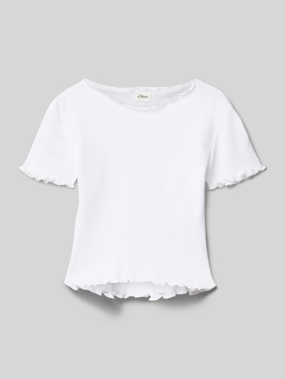 s.Oliver RED LABEL Slim Fit T-Shirt aus reiner Baumwolle Weiss 1