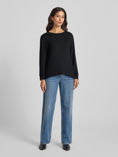 Marc O'Polo Regular Fit Langarmshirt mit gerippten Abschlüssen Black 1