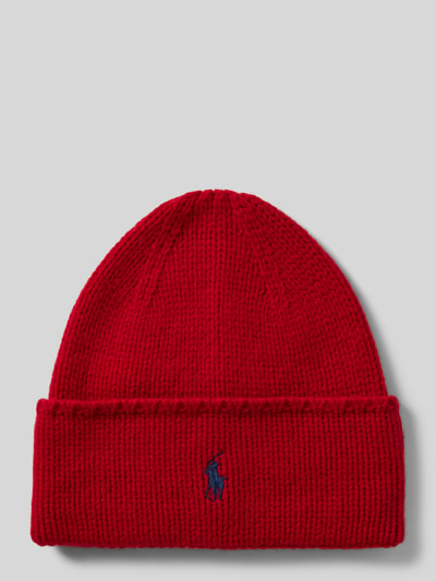 Polo Ralph Lauren Muts van wol met labeldetail, model 'PONY' Rood - 1