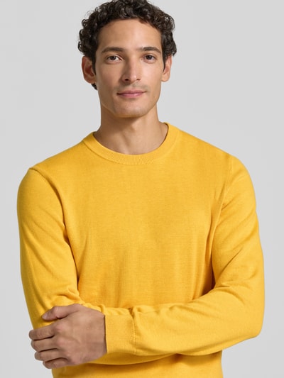 MCNEAL Strickpullover aus Baumwoll-Kaschmir-Mix mit Rundhalsausschnitt Dunkelorange Melange 3